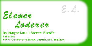 elemer loderer business card