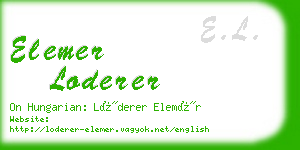 elemer loderer business card